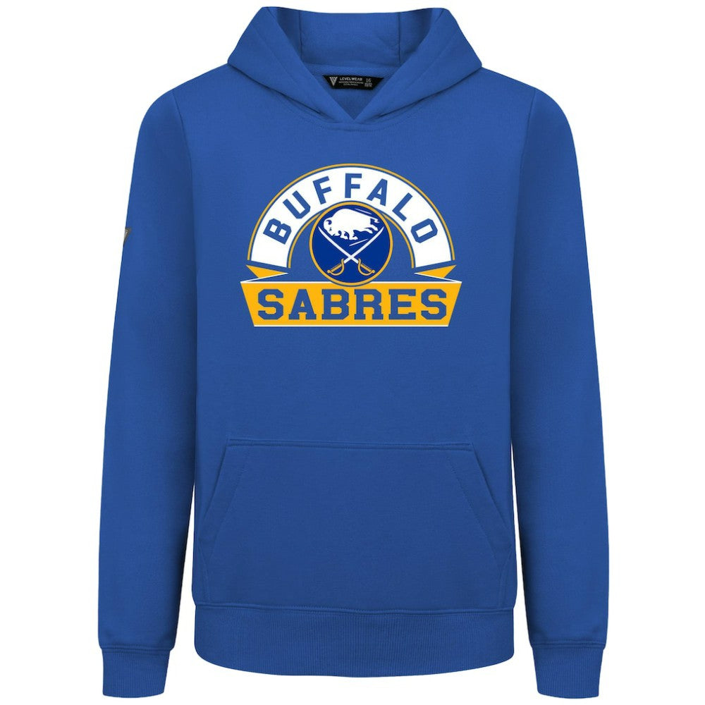 Buffalo Sabres Levelwear Youth Podium Banner Arch Pullover Hoodie - Royal - NHL