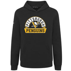 Pittsburgh Penguins Levelwear Youth Podium Banner Arch Pullover Hoodie - Black - NHL
