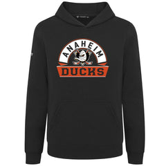 Anaheim Ducks Levelwear Youth Podium Banner Arch Pullover Hoodie - Black - NHL