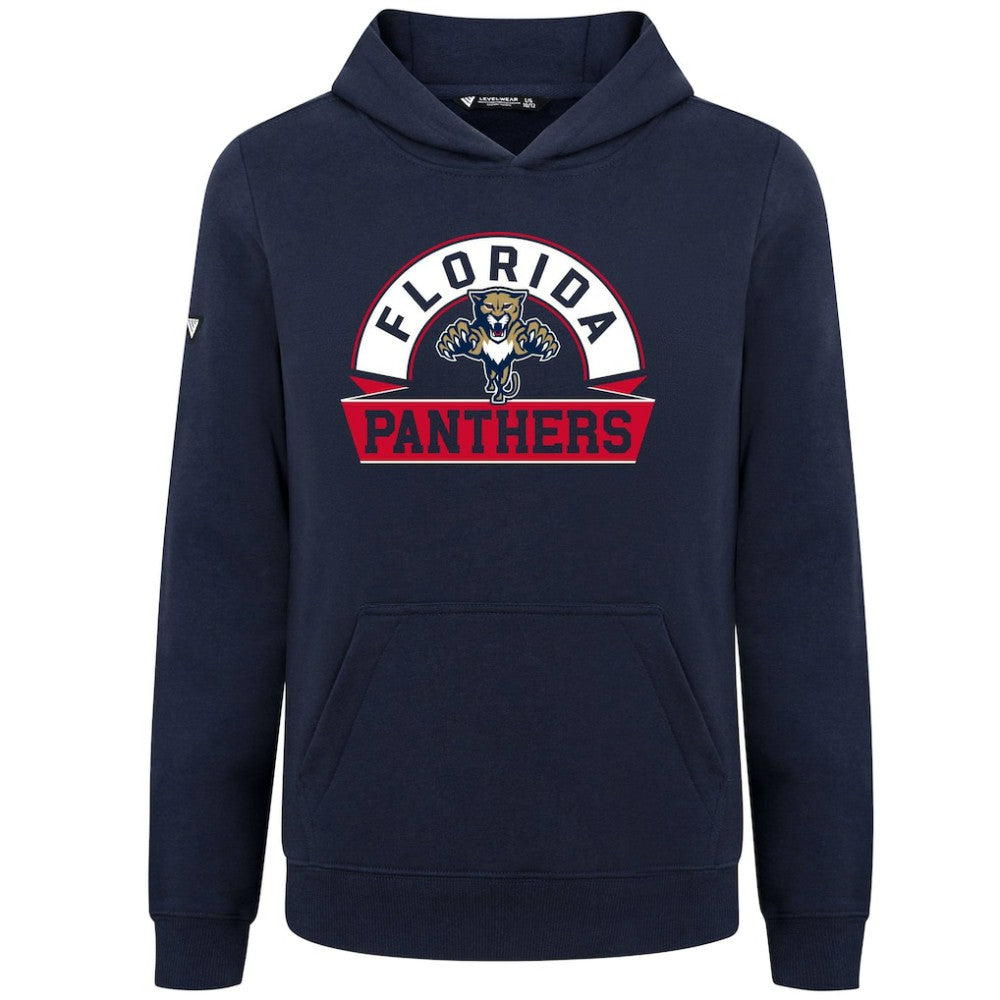 Florida Panthers Levelwear Youth Podium Banner Arch Pullover Hoodie - Navy - NHL