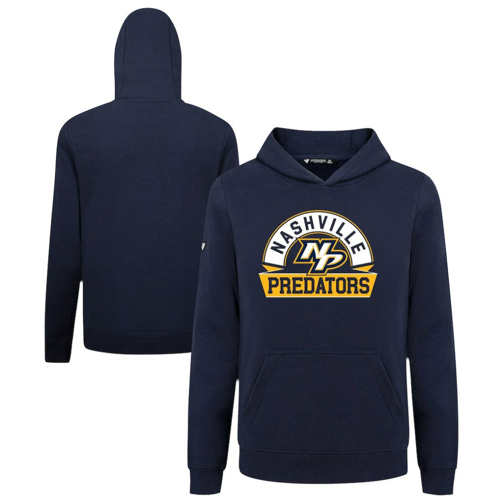Nashville Predators Levelwear Youth Podium Banner Arch Pullover Hoodie - Navy - NHL