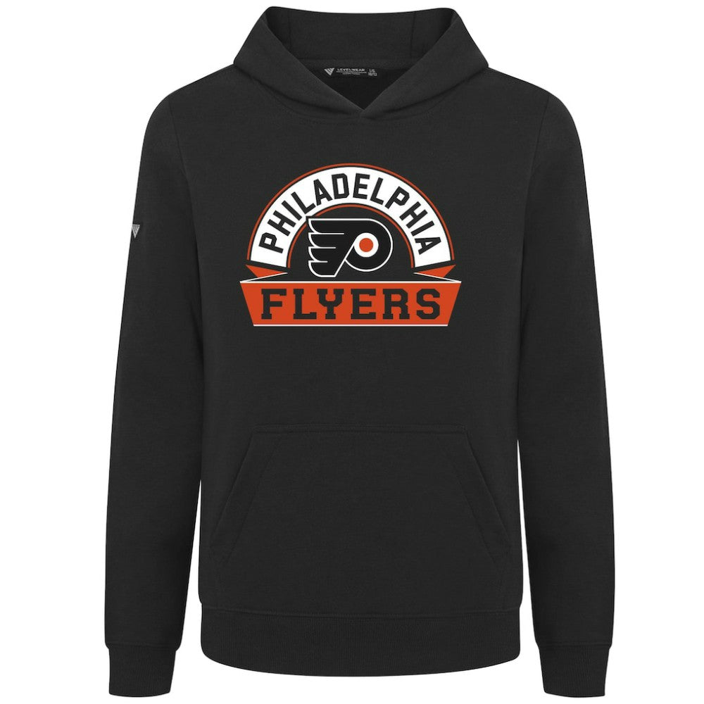 Philadelphia Flyers Levelwear Youth Podium Banner Arch Pullover Hoodie - Black - NHL