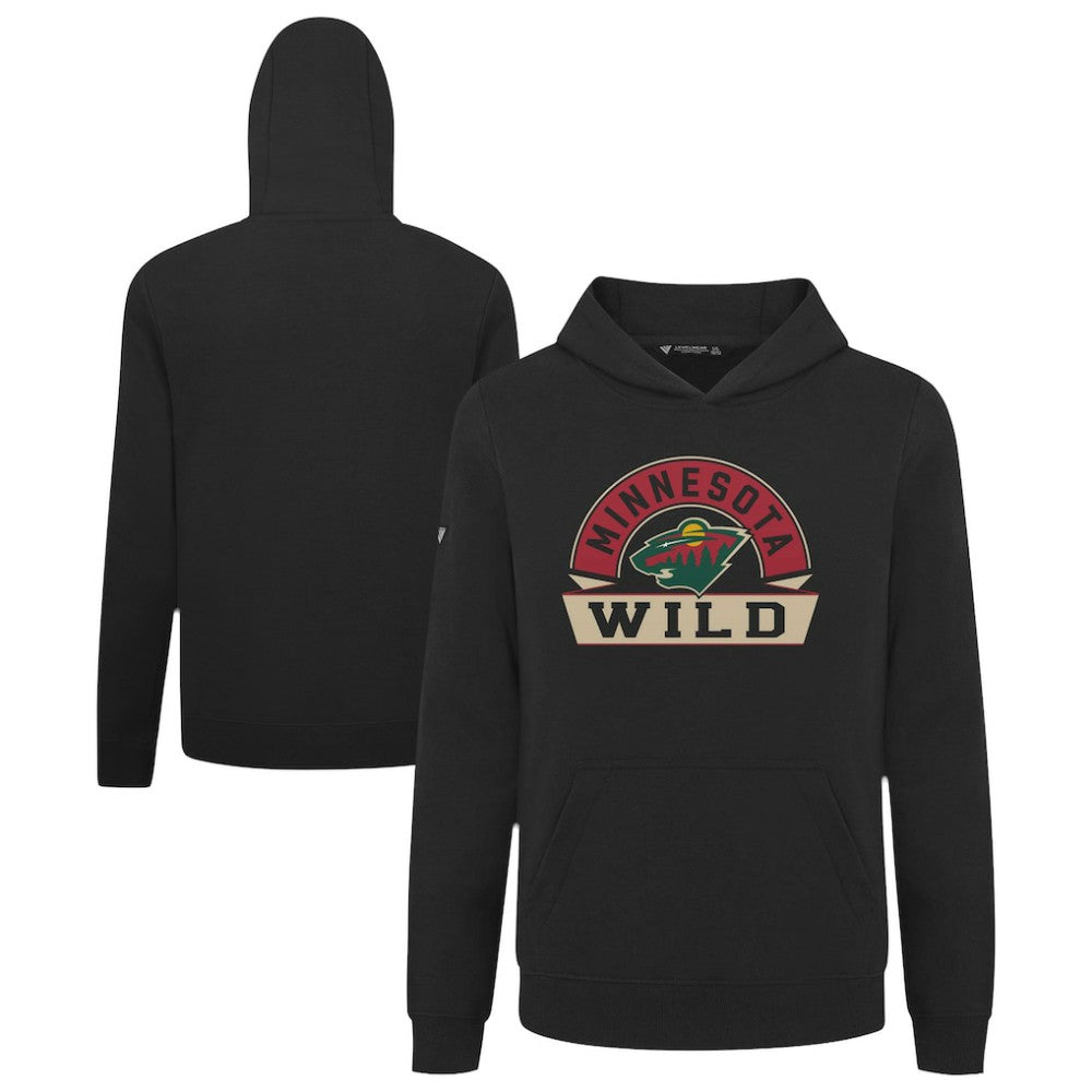 Minnesota Wild Levelwear Youth Podium Banner Arch Pullover Hoodie - Black - NHL