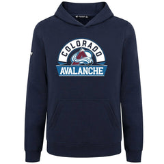 Colorado Avalanche Levelwear Youth Podium Banner Arch Pullover Hoodie - Navy - NHL
