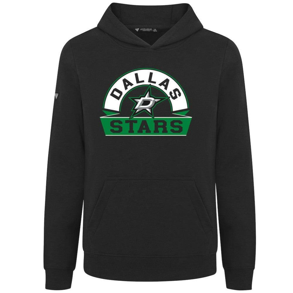 Dallas Stars Levelwear Youth Podium Banner Arch Pullover Hoodie - Black - NHL