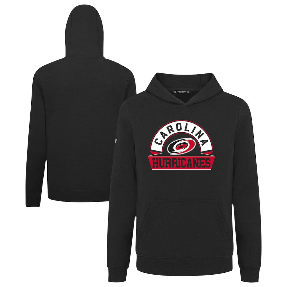 Carolina Hurricanes Levelwear Youth Podium Banner Arch Pullover Hoodie - Black - NHL