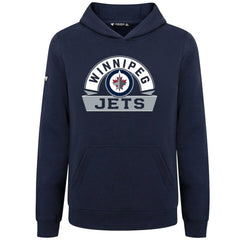 Winnipeg Jets Levelwear Youth Podium Banner Arch Pullover Hoodie - Navy - NHL