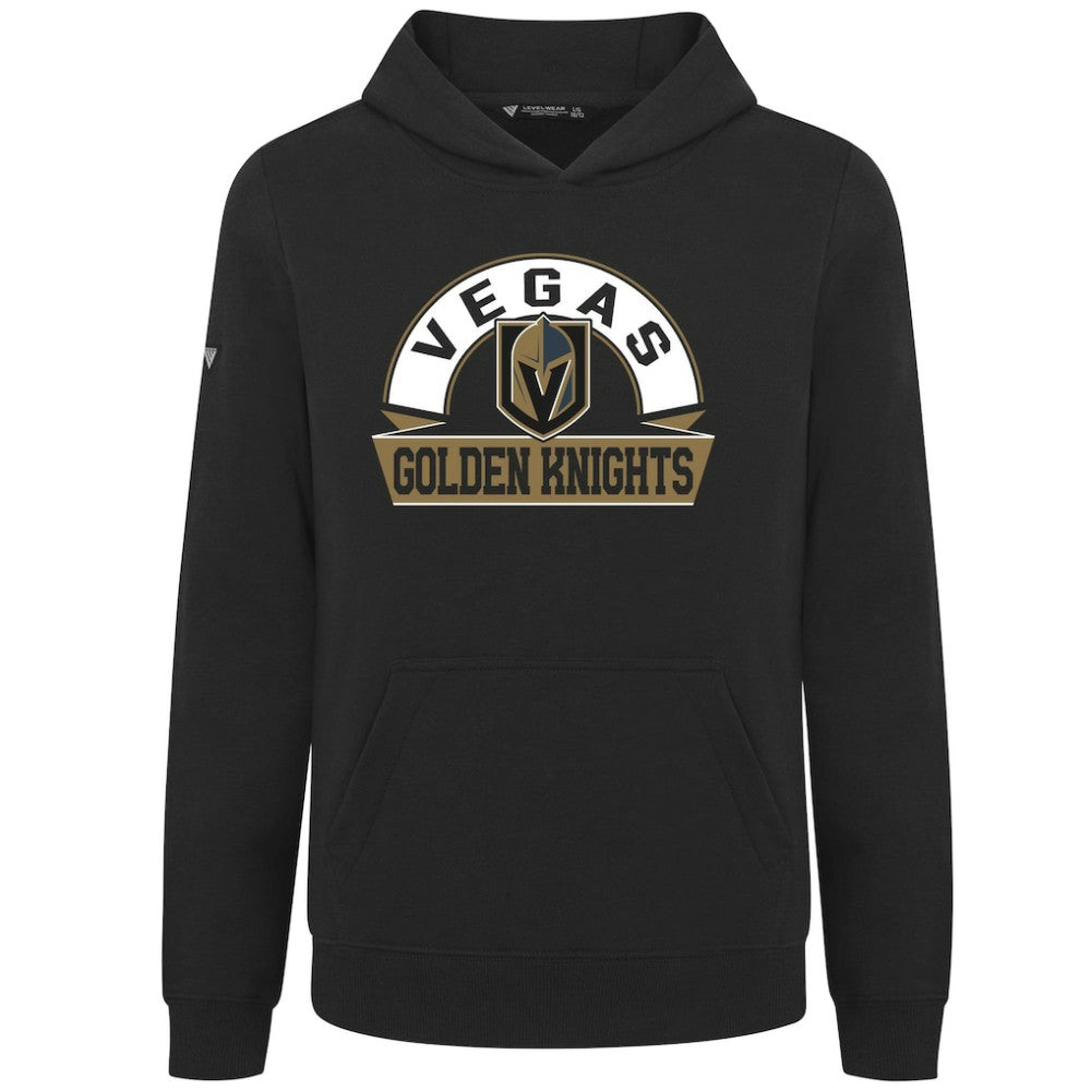 Vegas Golden Knights Levelwear Youth Podium Banner Arch Pullover Hoodie - Black - NHL