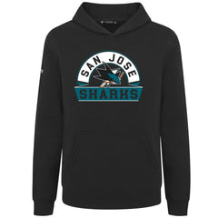 San Jose Sharks Levelwear Youth Podium Banner Arch Pullover Hoodie - Black - NHL
