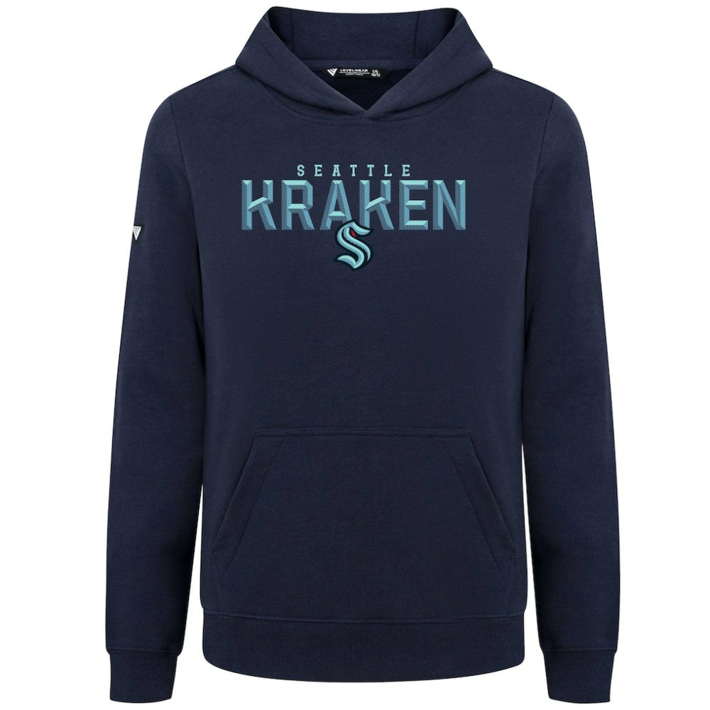 Seattle Kraken Levelwear Youth Podium Carve Pullover Hoodie - Navy - NHL