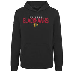 Chicago Blackhawks Levelwear Youth Podium Carve Pullover Hoodie - Black - NHL