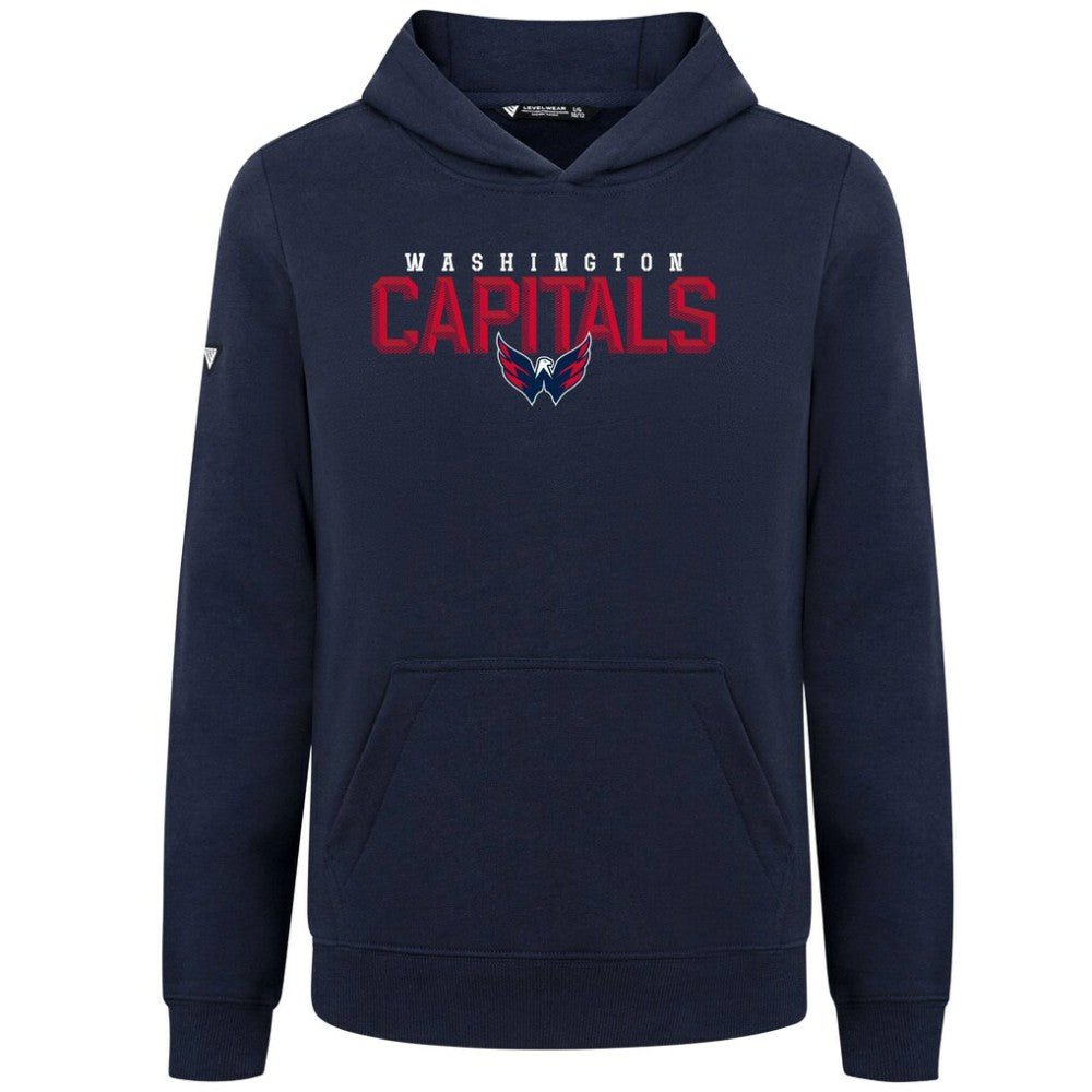 Washington Capitals Levelwear Youth Podium Carve Pullover Hoodie - Navy - NHL