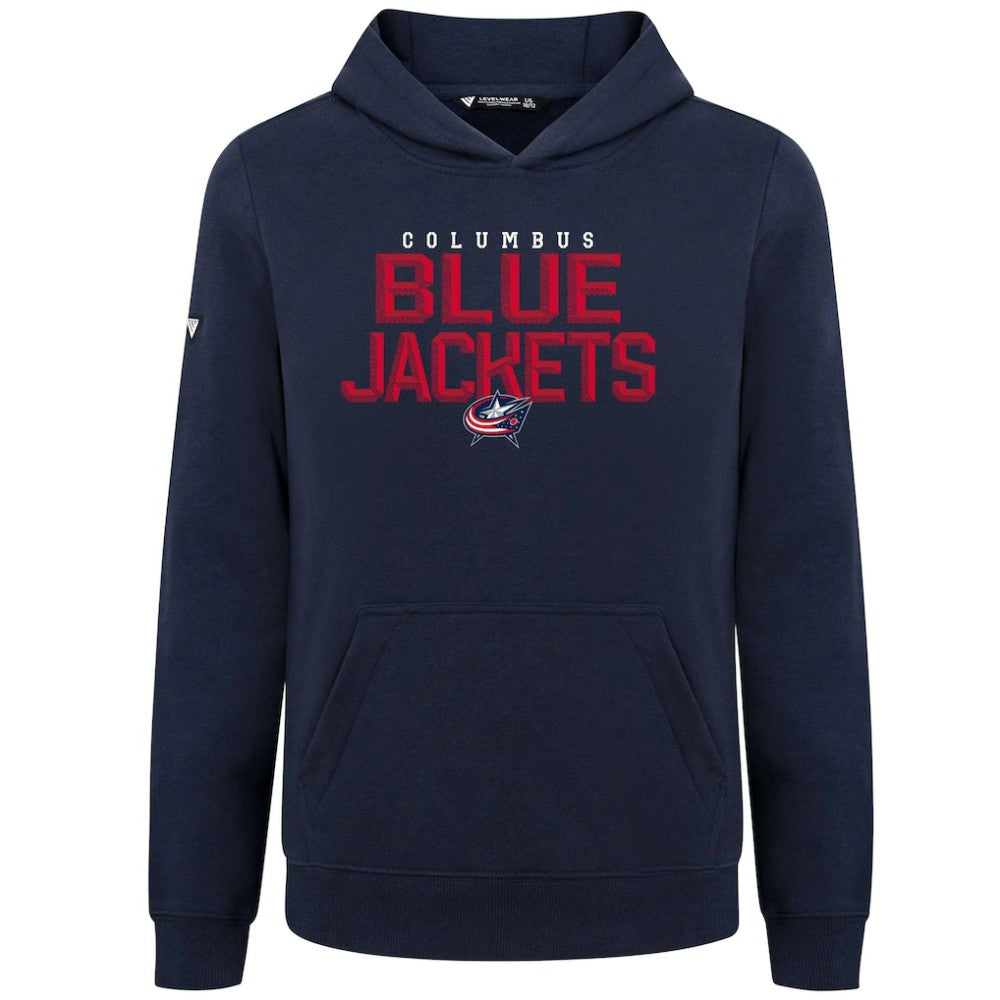 Columbus Blue Jackets Levelwear Youth Podium Carve Pullover Hoodie - Navy - NHL