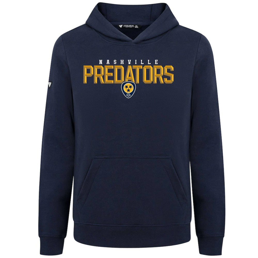 Nashville Predators Levelwear Youth Podium Carve Pullover Hoodie - Navy - NHL