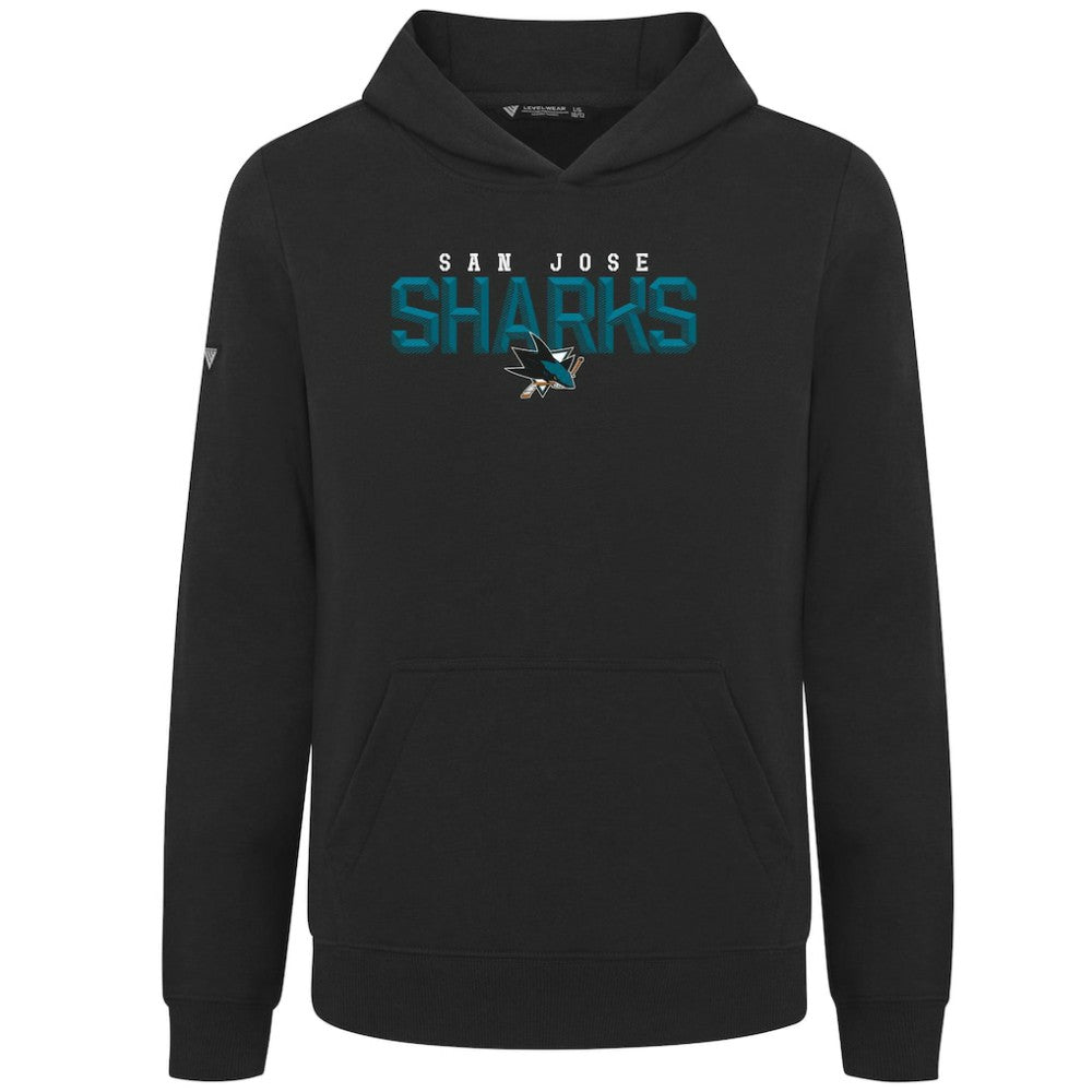 San Jose Sharks Levelwear Youth Podium Carve Pullover Hoodie - Black - NHL