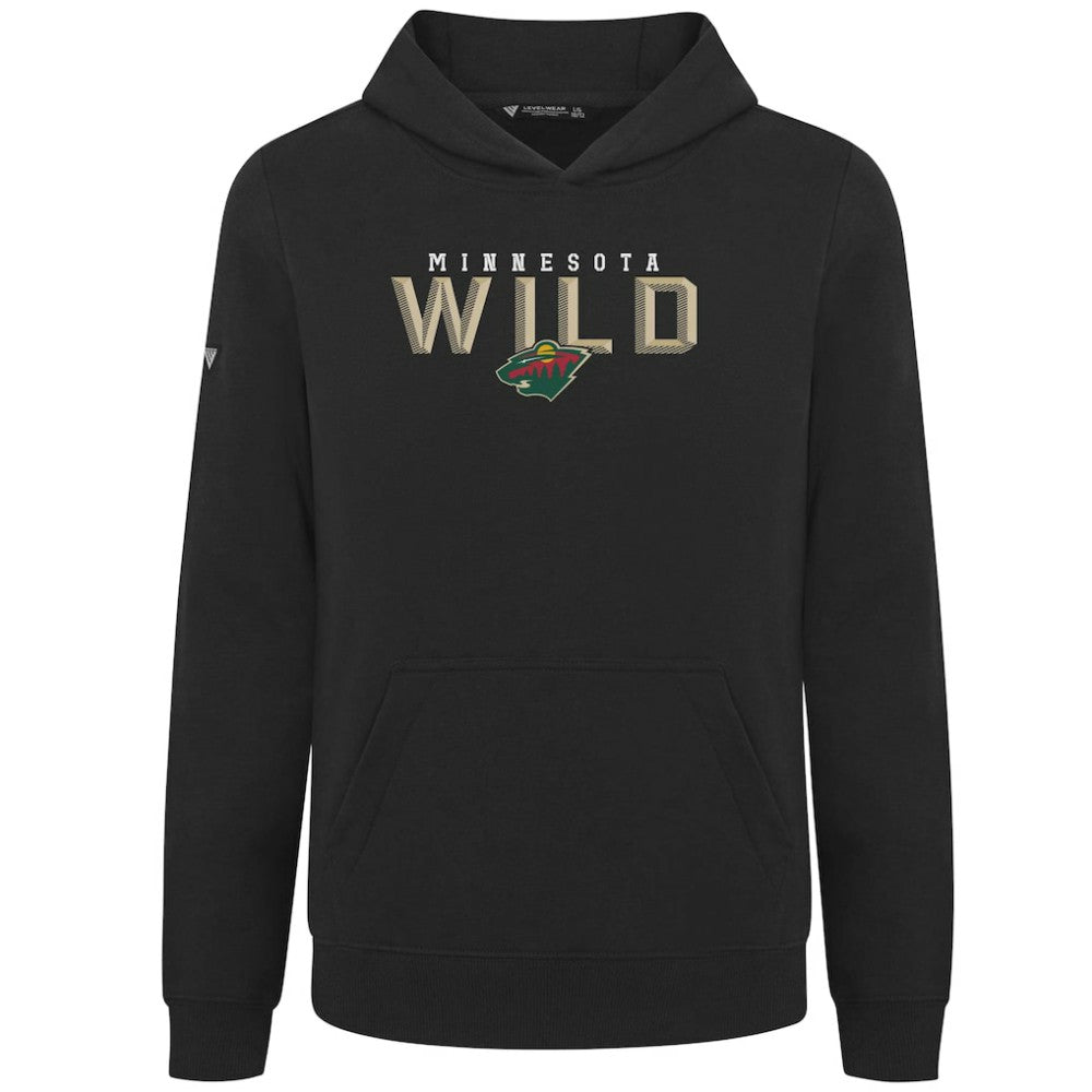 Minnesota Wild Levelwear Youth Podium Carve Pullover Hoodie - Black - NHL