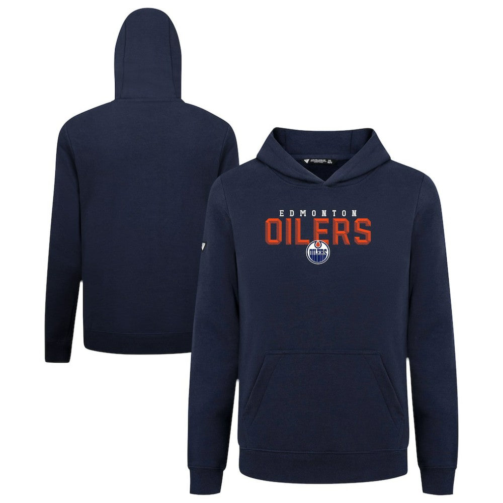 Edmonton Oilers Levelwear Youth Podium Carve Pullover Hoodie - Navy - NHL