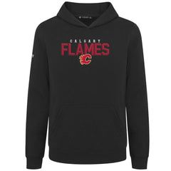 Calgary Flames Levelwear Youth Podium Carve Pullover Hoodie - Black - NHL