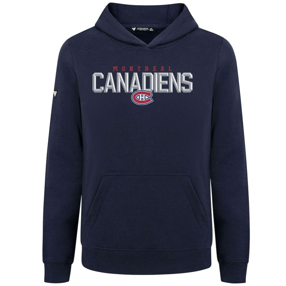 Montreal Canadiens Levelwear Youth Podium Carve Pullover Hoodie - Navy - NHL