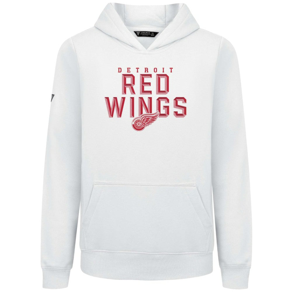 Detroit Red Wings Levelwear Youth Podium Carve Pullover Hoodie - White - NHL