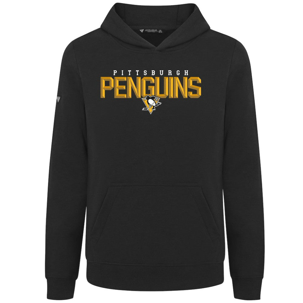 Pittsburgh Penguins Levelwear Youth Podium Carve Pullover Hoodie - Black - NHL