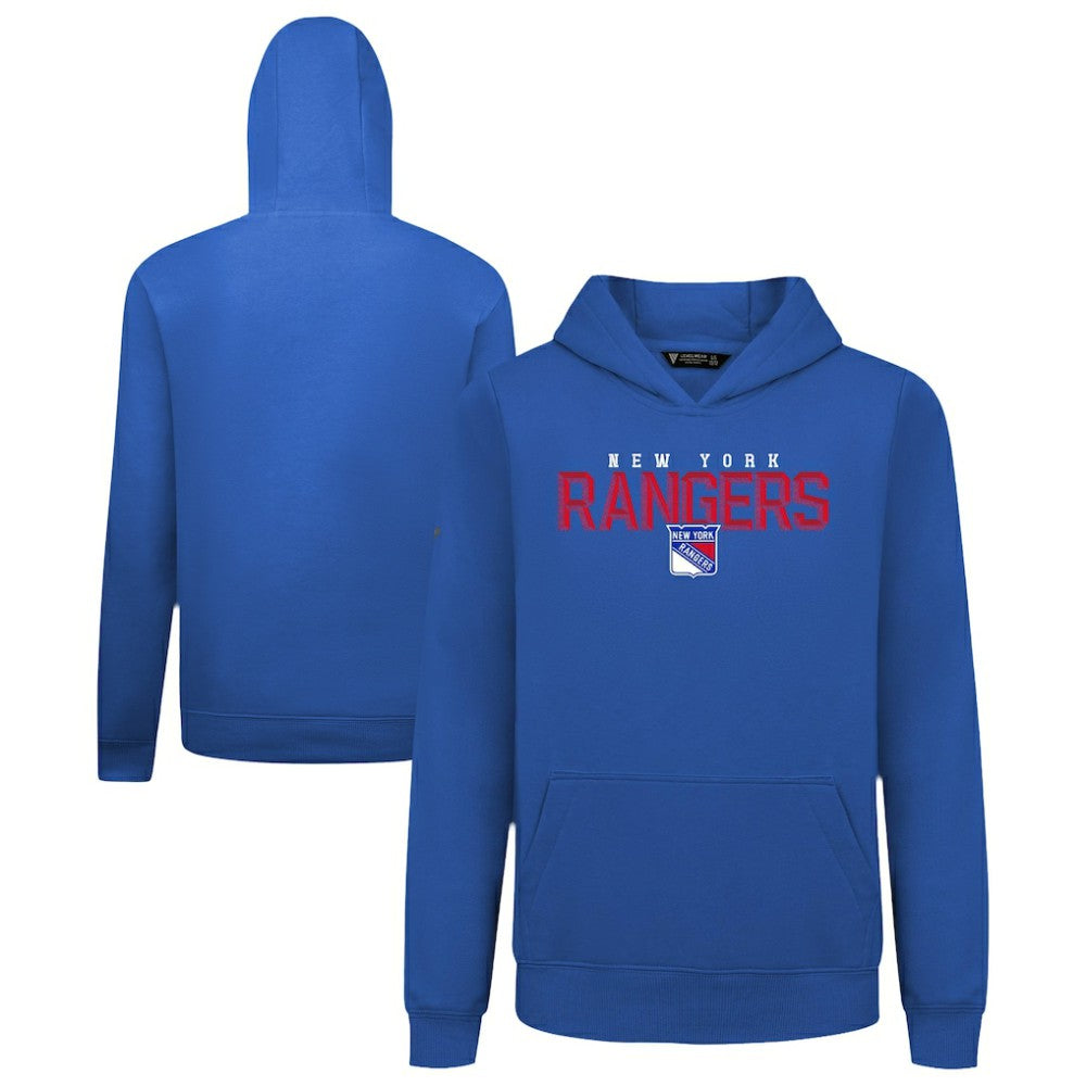 New York Rangers Levelwear Youth Podium Carve Pullover Hoodie - Royal - NHL
