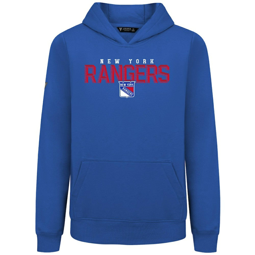 New York Rangers Levelwear Youth Podium Carve Pullover Hoodie - Royal - NHL