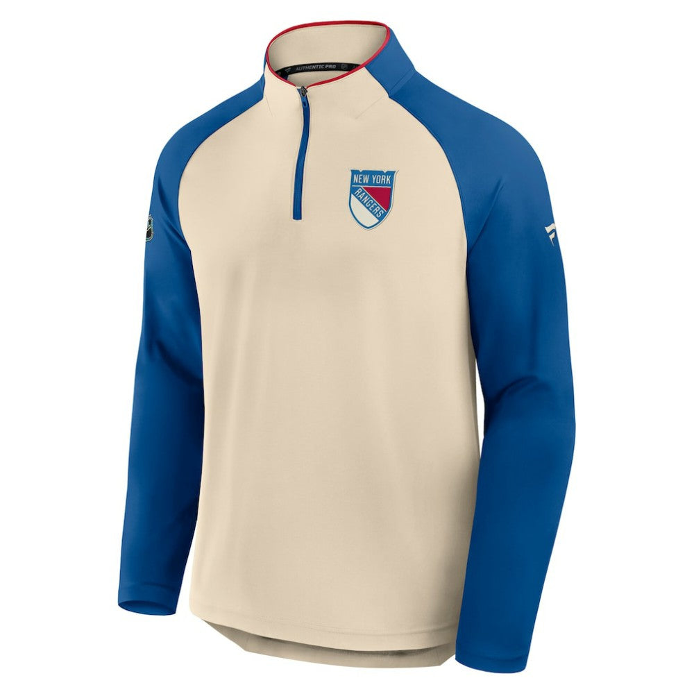 New York Rangers Fanatics 2026 NHL Winter Classic Authentic Pro Quarter-Zip - Natural - NHL