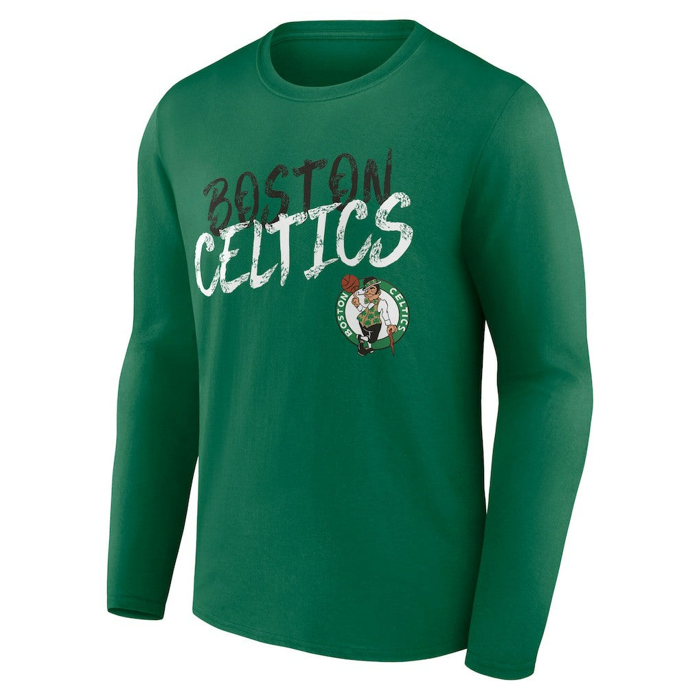 Boston Celtics Hustle Custom Long Sleeve T-Shirt Kelly Green - NBA