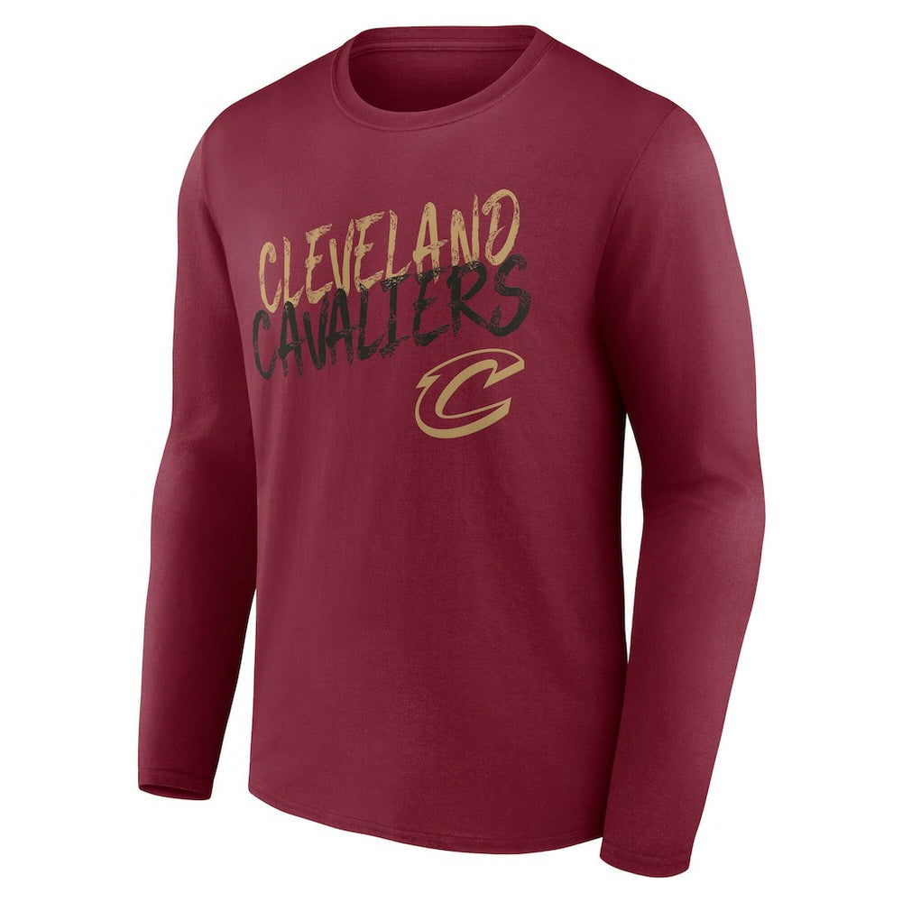 Cleveland Cavaliers Hustle Custom Long Sleeve T-Shirt Wine - NBA