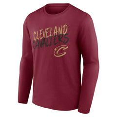 Cleveland Cavaliers Hustle Custom Long Sleeve T-Shirt Wine - NBA