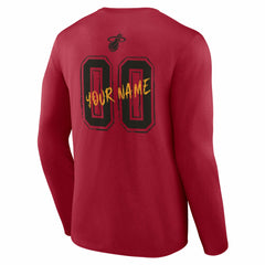Miami Heat Hustle Custom Long Sleeve T-Shirt Red - NBA