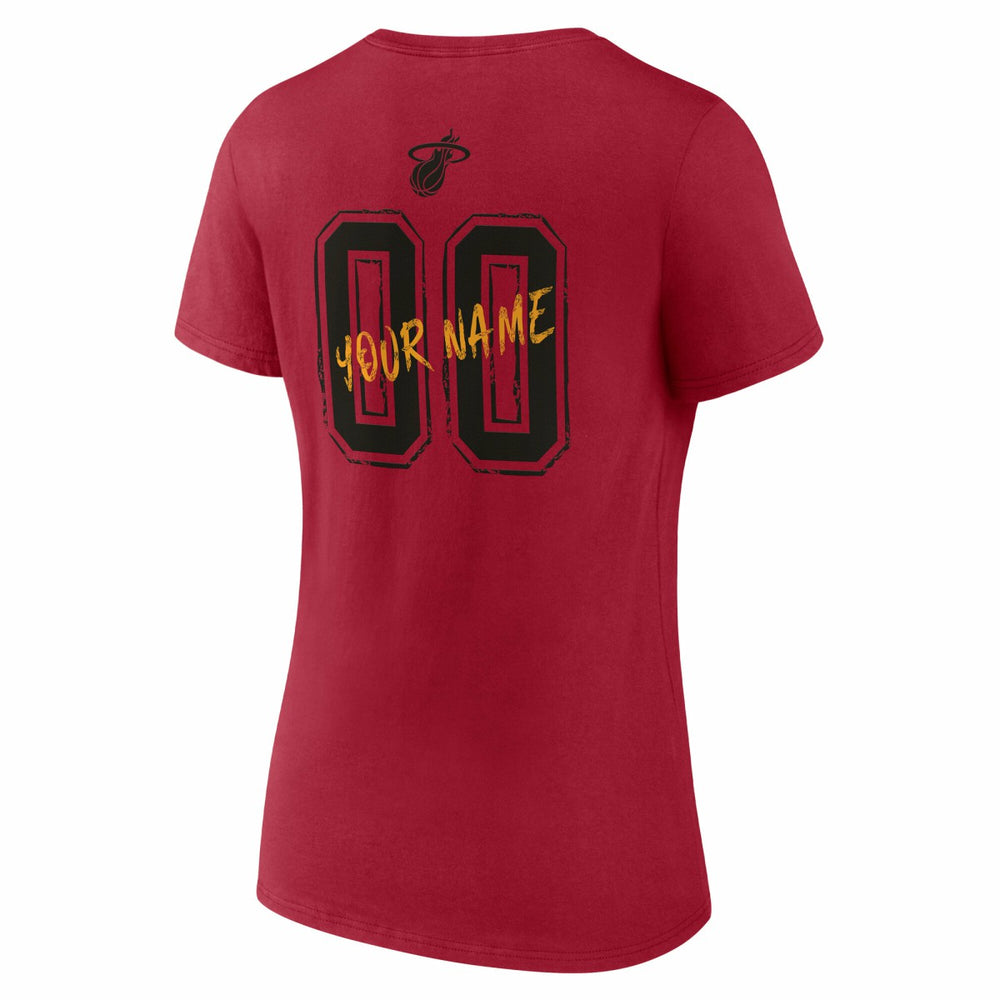 Miami Heat Women's Hustle Custom V-Neck T-Shirt Red - NBA