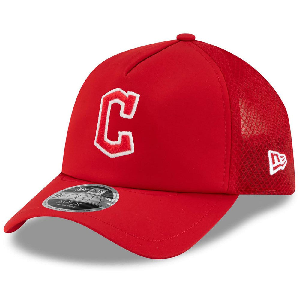 Cleveland Guardians New Era 2026 Batting Practice Apex 9FORTY Adjustable Trucker Hat - MLB