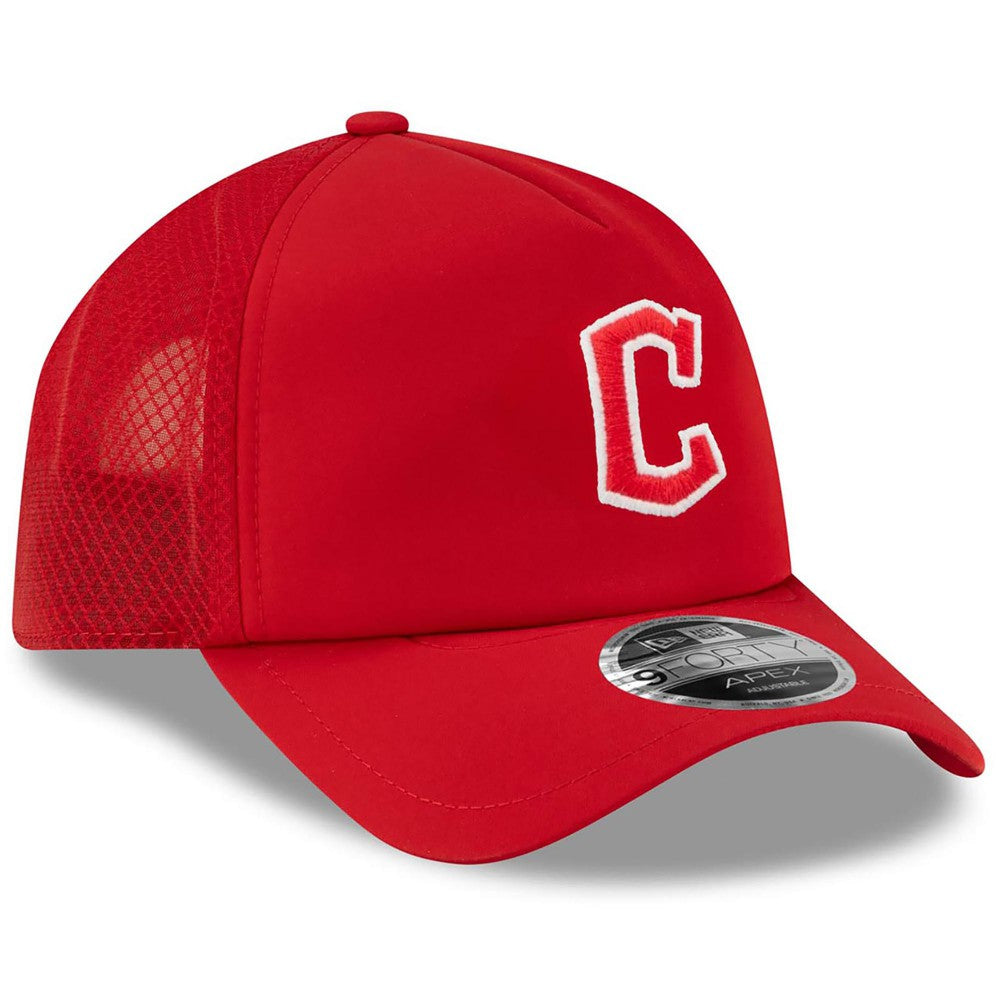Cleveland Guardians New Era 2026 Batting Practice Apex 9FORTY Adjustable Trucker Hat - MLB