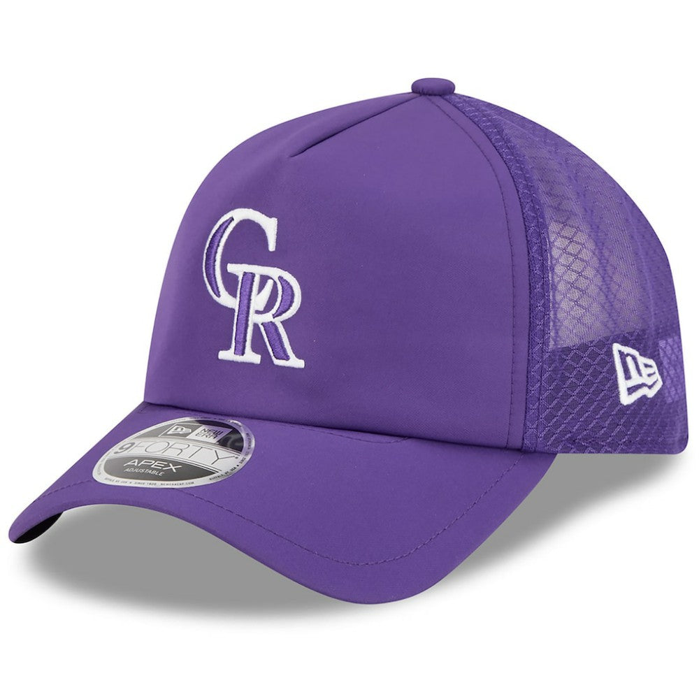 Colorado Rockies New Era 2026 Batting Practice Apex 9FORTY Adjustable Trucker Hat - MLB