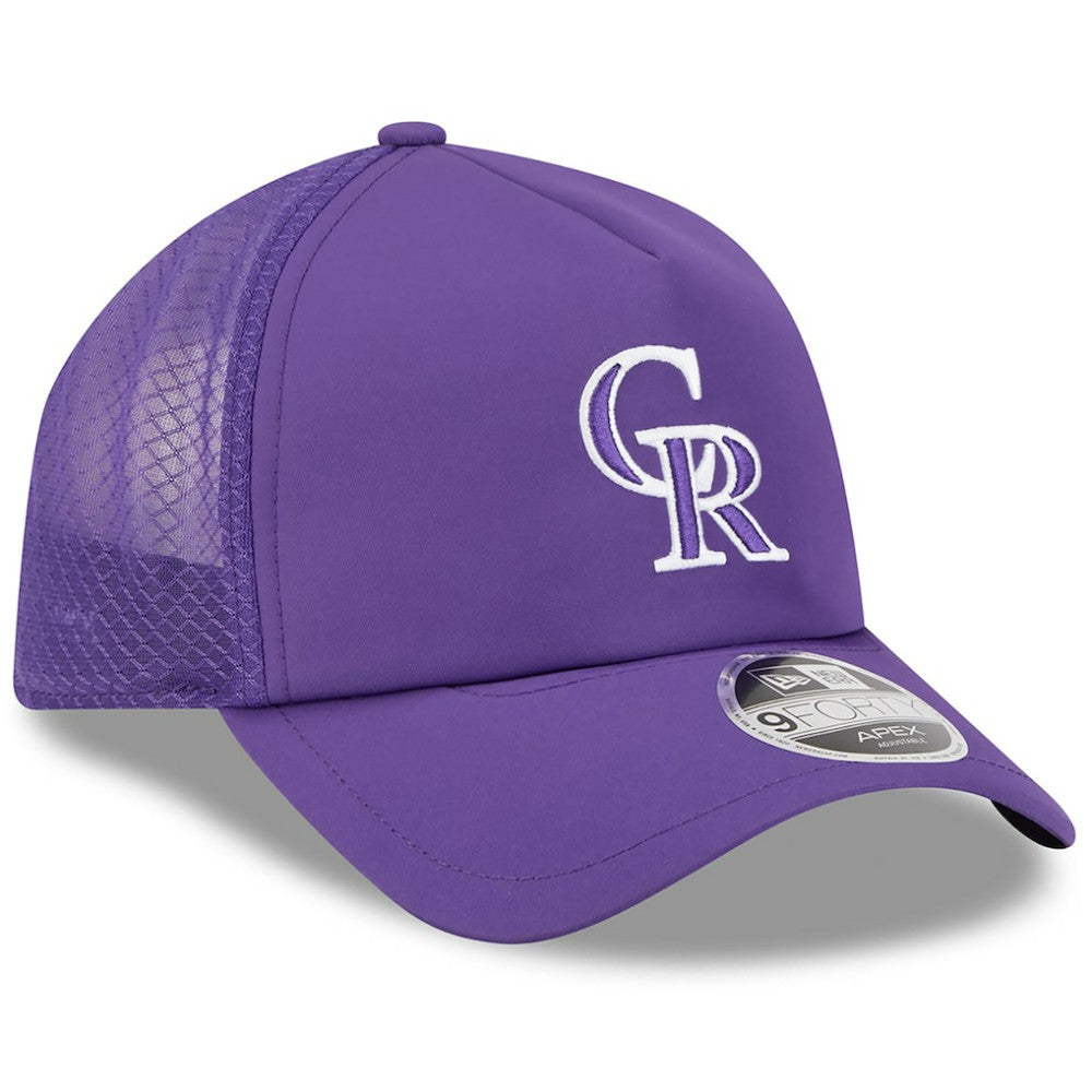 Colorado Rockies New Era 2026 Batting Practice Apex 9FORTY Adjustable Trucker Hat - MLB