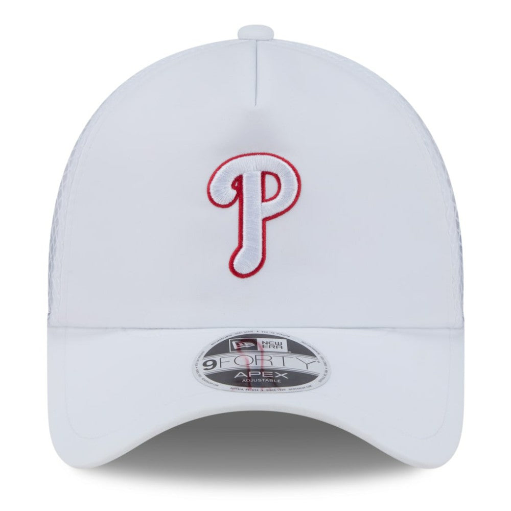 Philadelphia Phillies New Era 2026 Batting Practice Apex 9FORTY Adjustable Trucker Hat - MLB