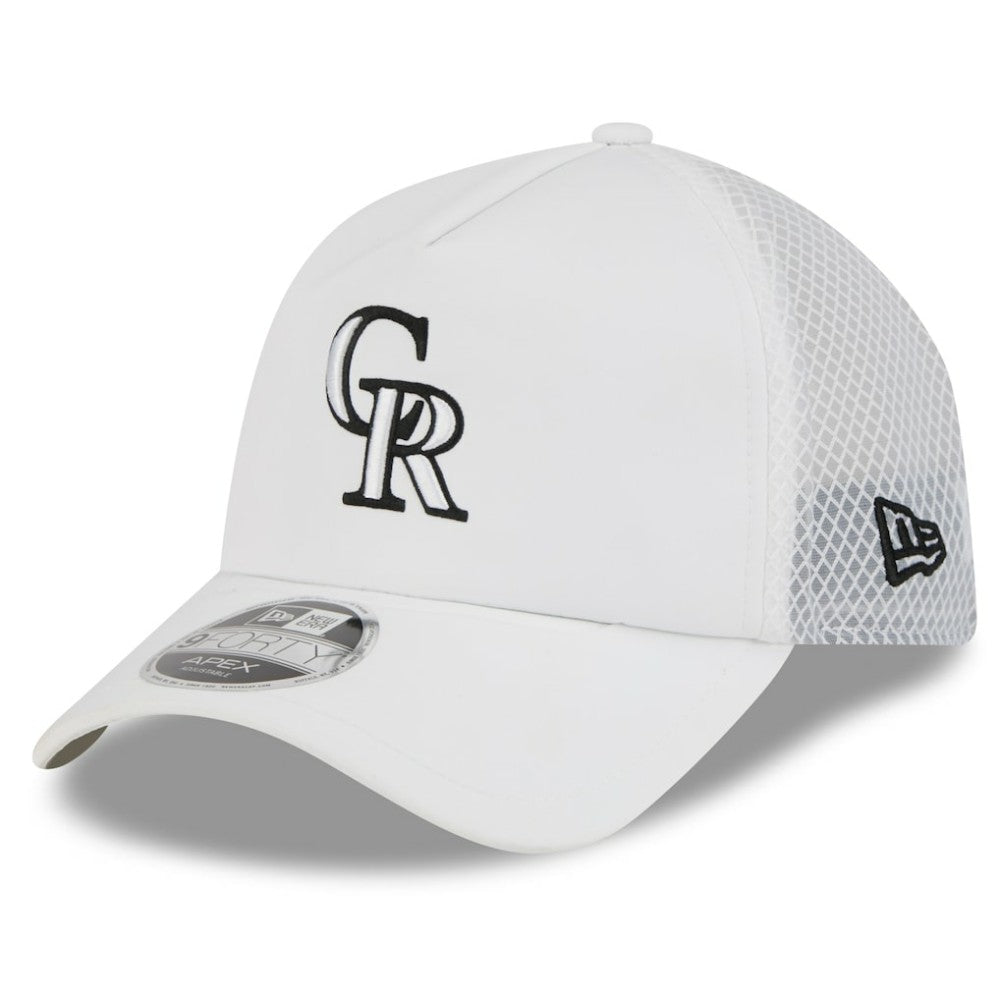 Colorado Rockies New Era 2026 Batting Practice Apex 9FORTY Adjustable Trucker Hat - MLB