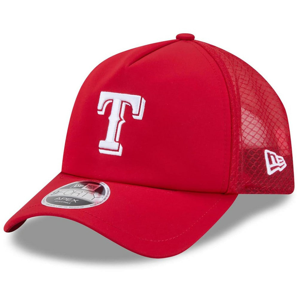 Texas Rangers New Era 2026 Batting Practice Apex 9FORTY Adjustable Trucker Hat - MLB