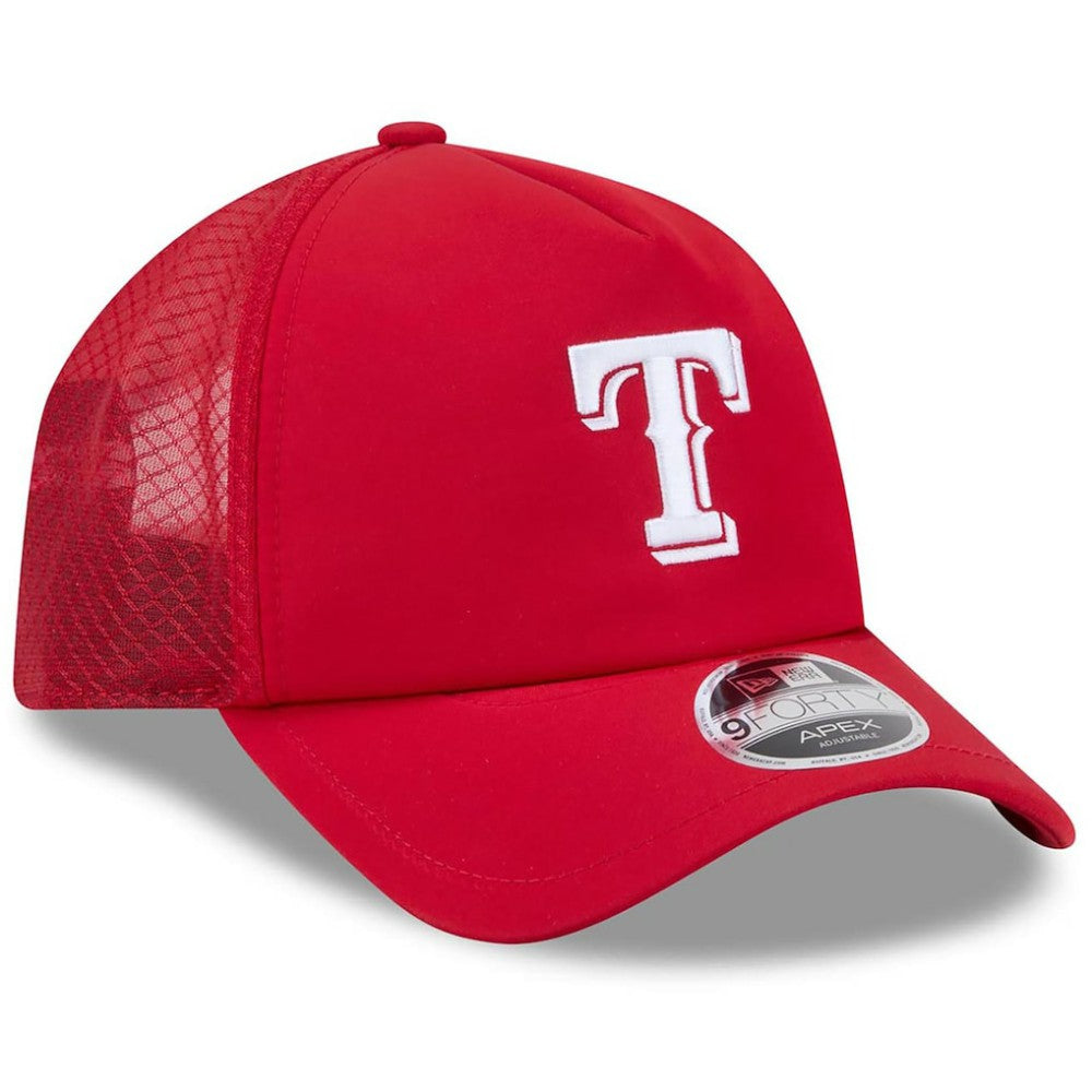 Texas Rangers New Era 2026 Batting Practice Apex 9FORTY Adjustable Trucker Hat - MLB