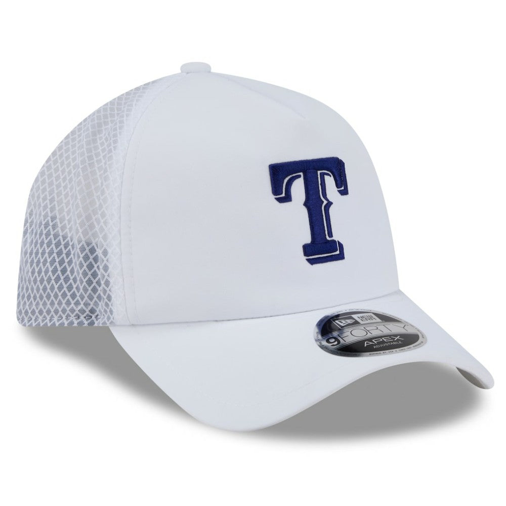 Texas Rangers New Era 2026 Batting Practice Apex 9FORTY Adjustable Trucker Hat - MLB