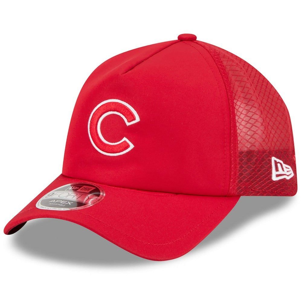 Chicago Cubs New Era 2026 Batting Practice Apex 9FORTY Adjustable Trucker Hat - MLB