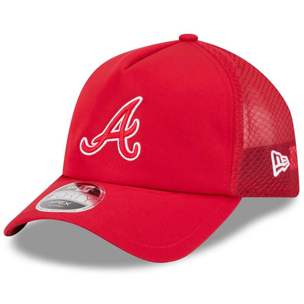 Atlanta Braves New Era 2026 Batting Practice Apex 9FORTY Adjustable Trucker Hat - MLB