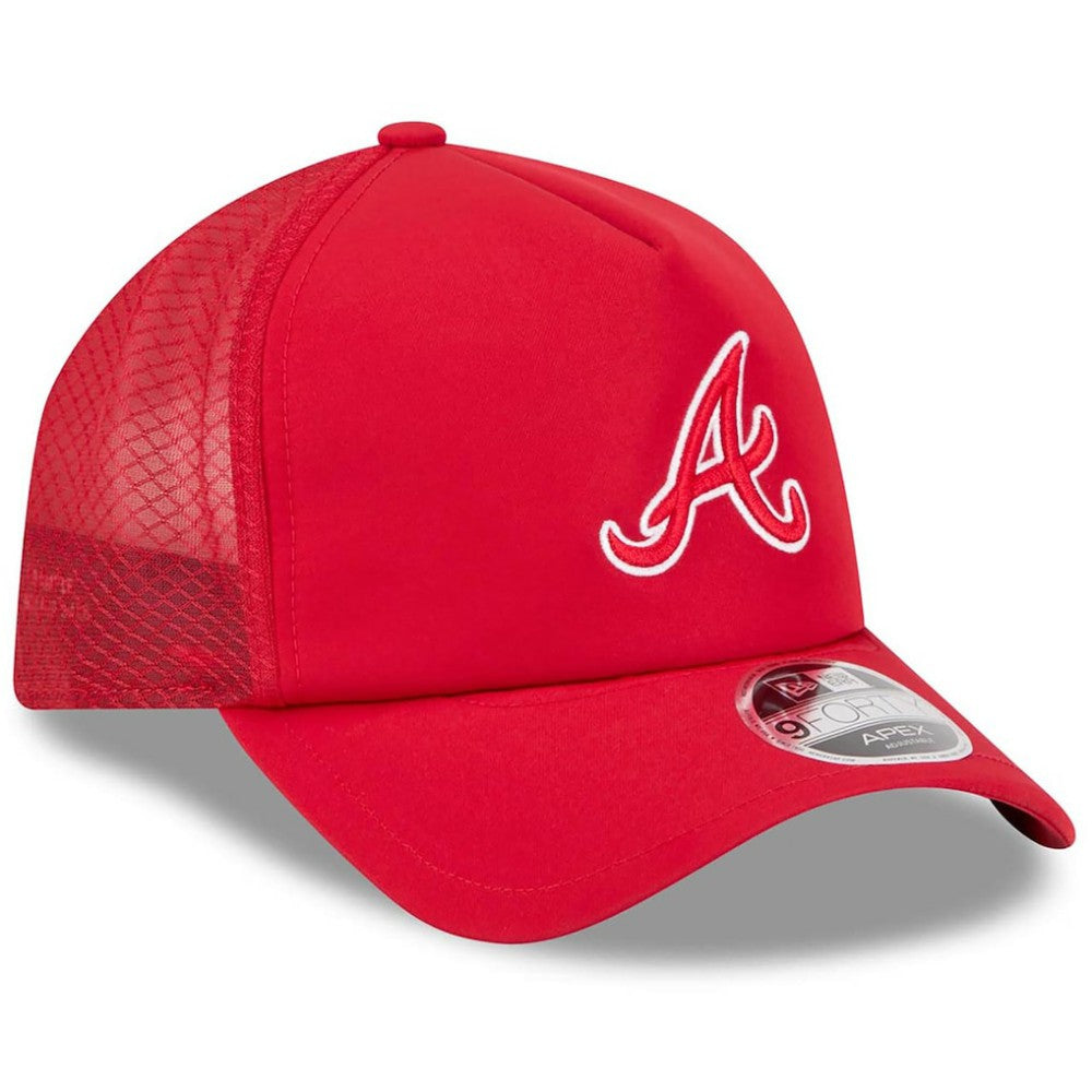 Atlanta Braves New Era 2026 Batting Practice Apex 9FORTY Adjustable Trucker Hat - MLB