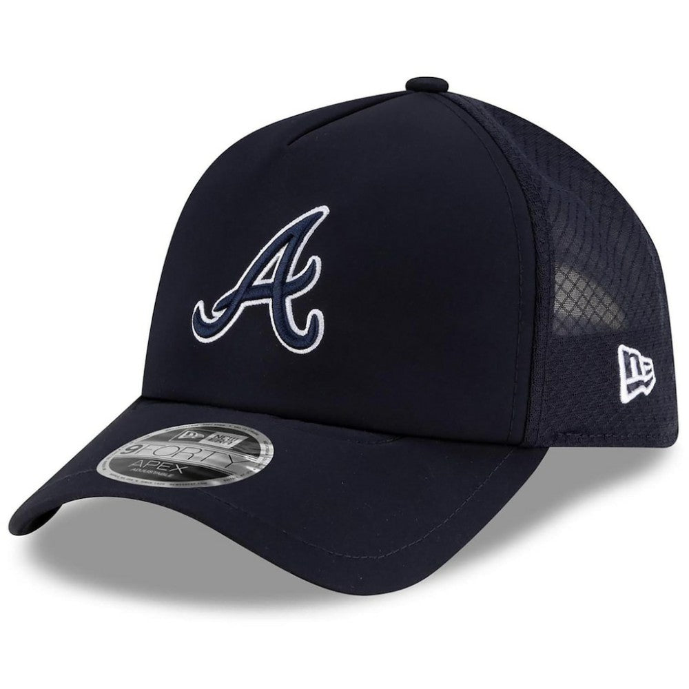 Atlanta Braves New Era 2026 Batting Practice Apex 9FORTY Adjustable Trucker Hat - MLB