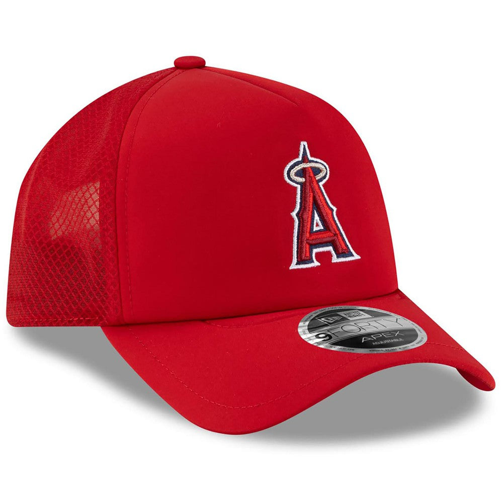 Los Angeles Angels New Era 2026 Batting Practice Apex 9FORTY Adjustable Trucker Hat - MLB