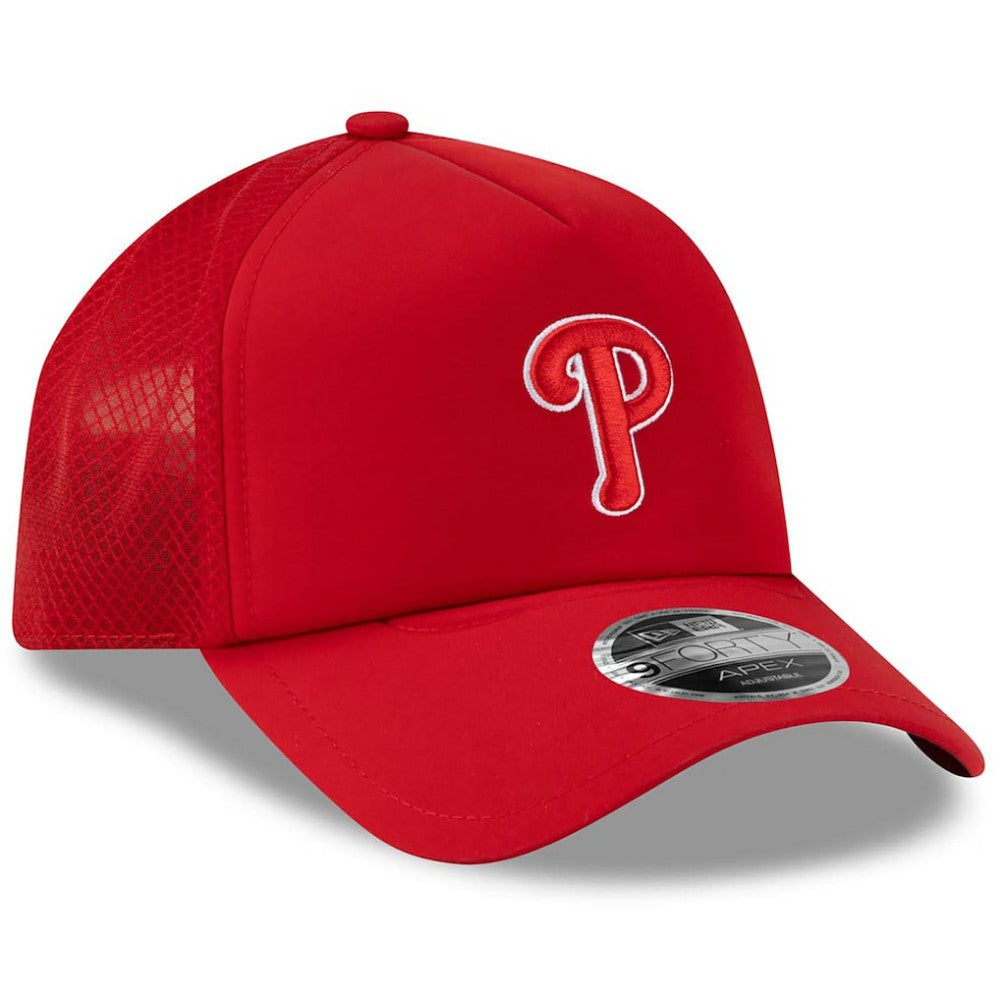 Philadelphia Phillies New Era 2026 Batting Practice Apex 9FORTY Adjustable Trucker Hat - MLB