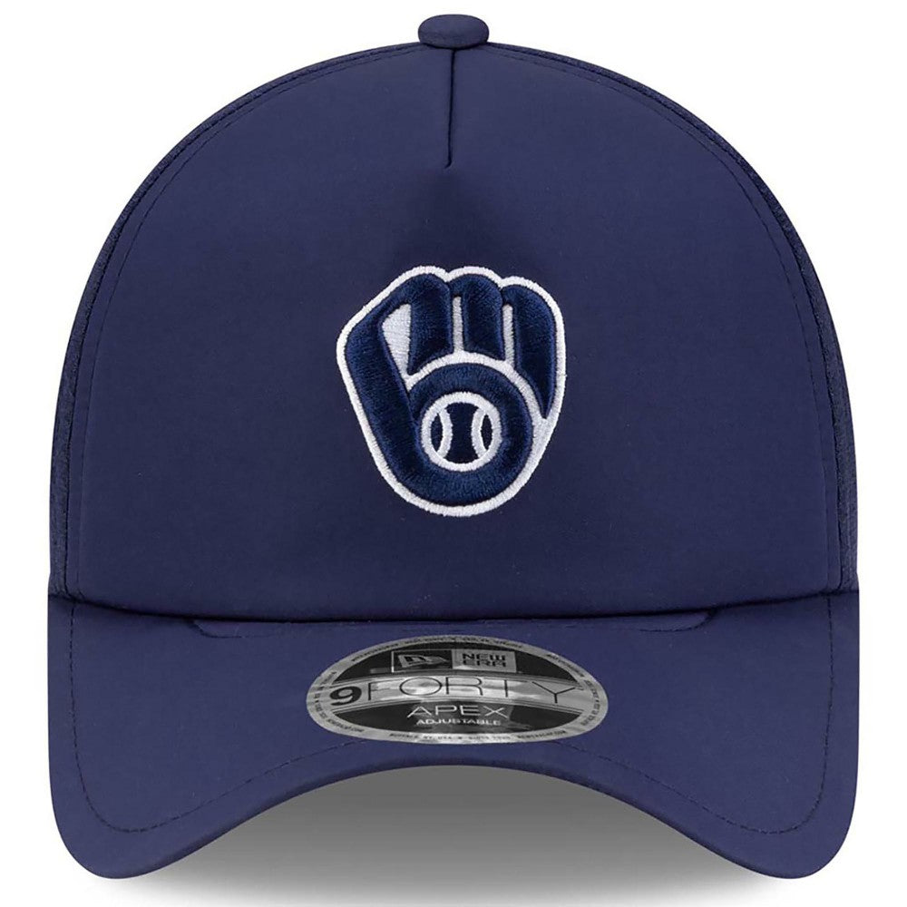 Milwaukee Brewers New Era 2026 Batting Practice Apex 9FORTY Adjustable Trucker Hat - MLB