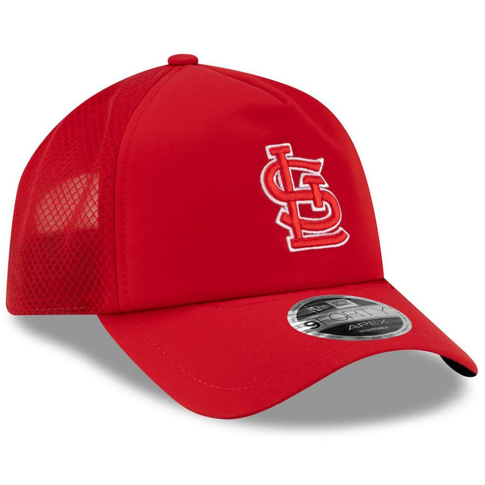 St. Louis Cardinals New Era 2026 Batting Practice Apex 9FORTY Adjustable Trucker Hat - MLB